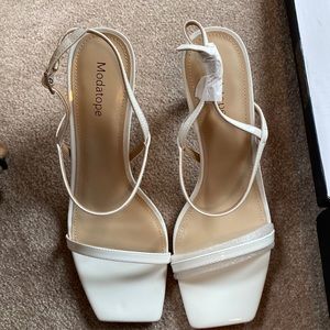 White strappy sandals